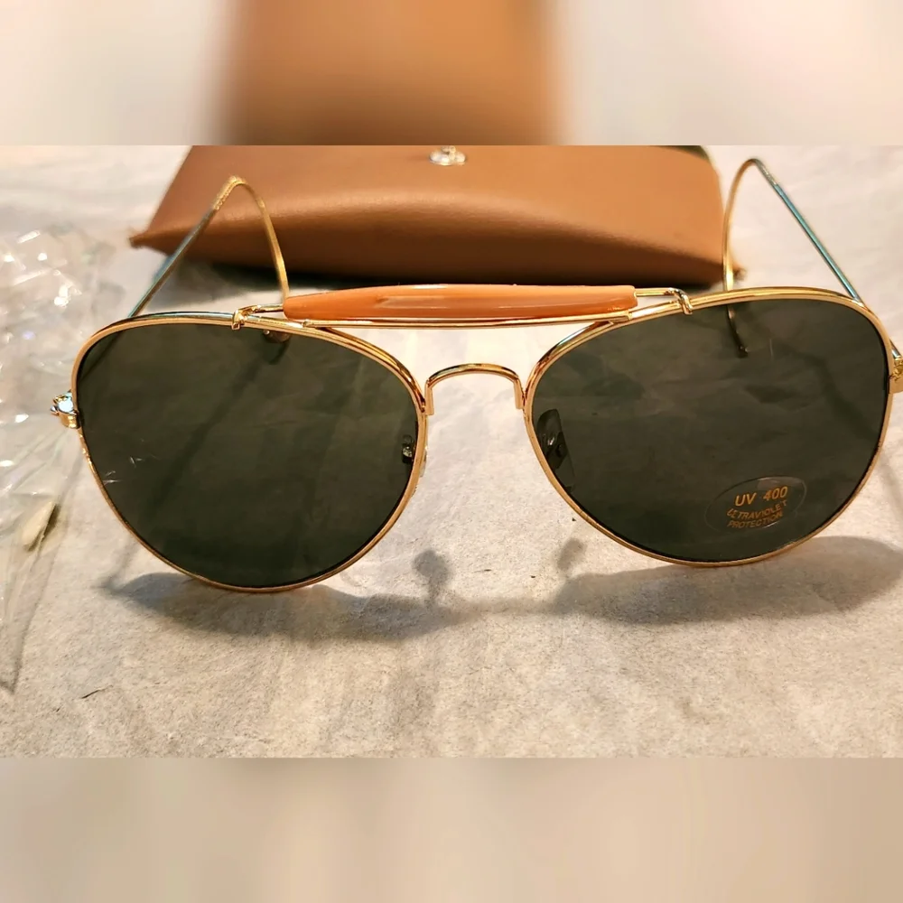 New VINTAGE Aviator Military /Rayban Style Sunglasses NWOT